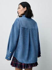 Azul - Shacket de veludo cotelê long sleeve - Imagem 4 de 8