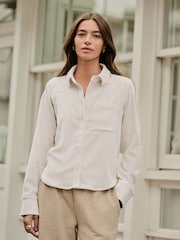 Ecru - Myk, børstet langermet skjorte - Bilde 1 av 8