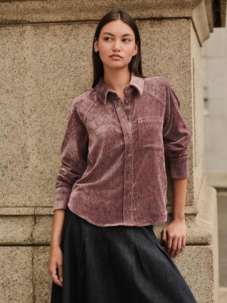 Roxo de ameixa - Soft Brushed Long Sleeve Shirt - Imagem 1 de 4