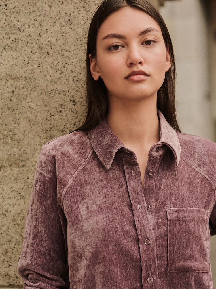 Roxo de ameixa - Soft Brushed Long Sleeve Shirt - Imagem 4 de 4