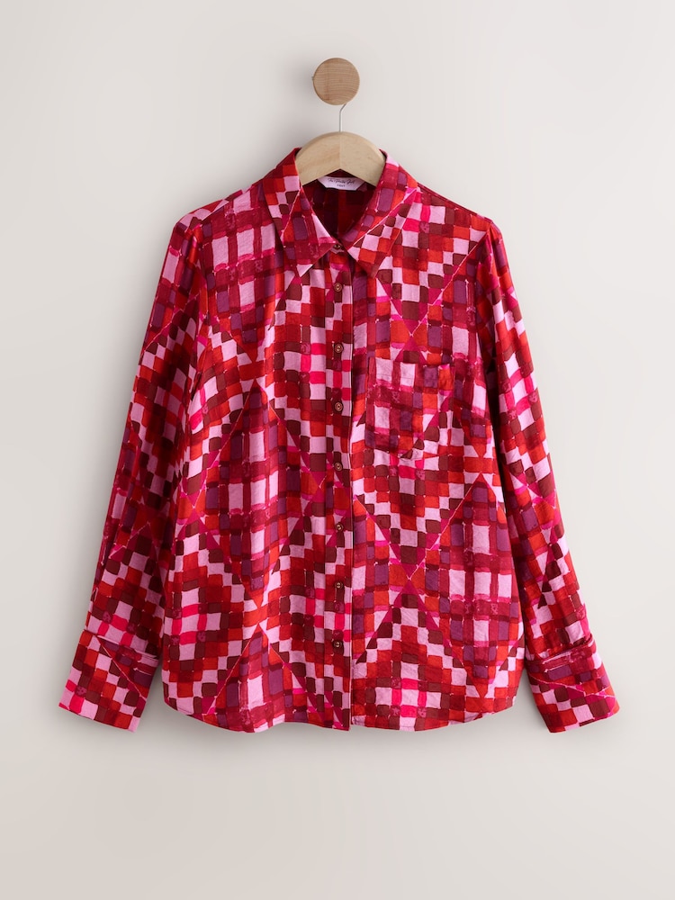 Comprar Estampado geométrico rosa Long Sleeve Button Down Shirt