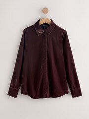 Chocolate marrom - Velvet Long Sleeve Shirt - Imagem 1 de 3