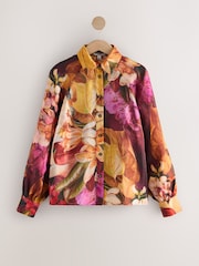 Kew Collection Pink/Purple Floral Print Long Sleeve Button Down Shirt - Image 1 of 3