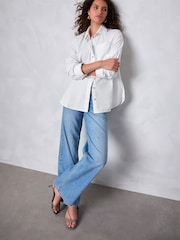 White Oversized Long Sleeve Boyfriend Shirt - Image 3 of 9