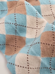 Blue Cotton Rich Argyle Tights - Image 3 of 3
