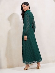 Lipsy Premium Lace Belted Long Sleeve Shirt Dress - صورة 4 من 4
