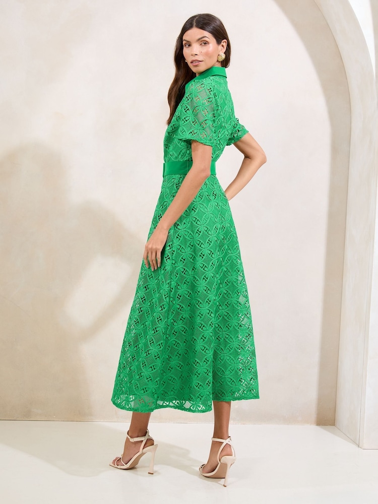 Lipsy Premium Lace Belted Shirt Dress - Slika 4 iz 4
