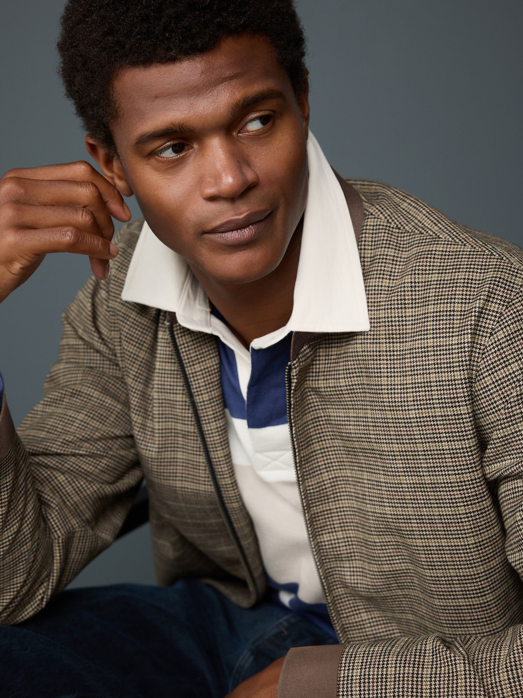 Next Performance Collection Jacket Buy Brown/Neutral Smart Check Bomber Jacket from the Next UK online shop