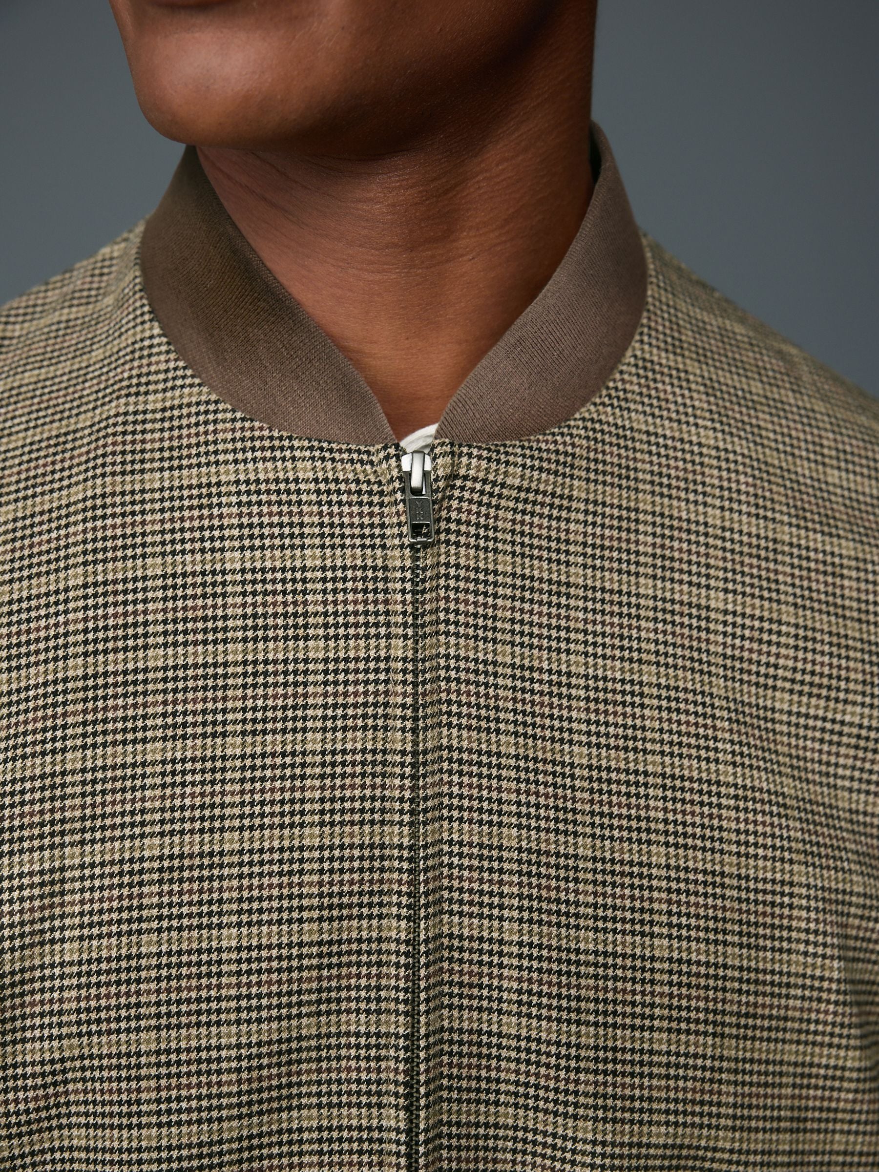 Buy Brown/Neutral Smart Check Bomber Jacket from Next USA