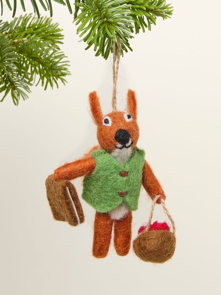 FatFace Red Woodland Squirrel Felt Decoration - Image 1 of 2