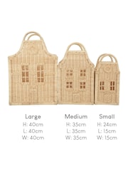 Cuddleco Set of 3 Rattan Dutch House Storage Baskets - Image 4 of 5