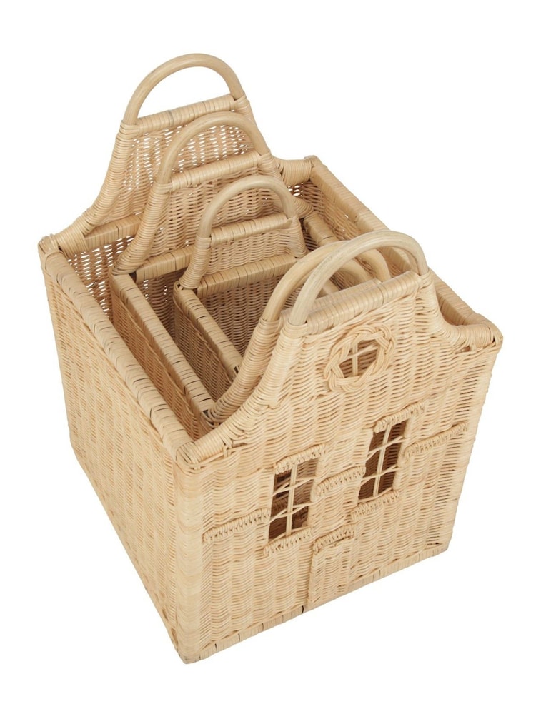 Cuddleco Set of 3 Rattan Dutch House Storage Baskets - Image 5 of 5