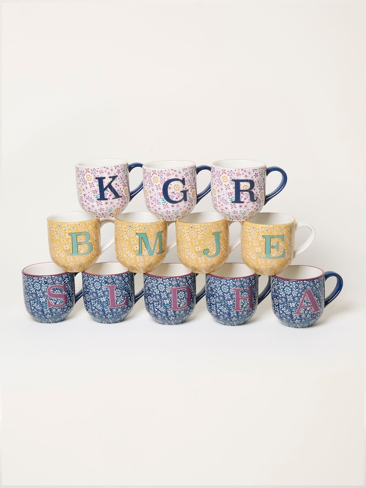 FatFace Multi Alphabet Floral Mug - Image 1 of 3 FatFace Multi Alphabet Floral Mug - Image 1 of 3