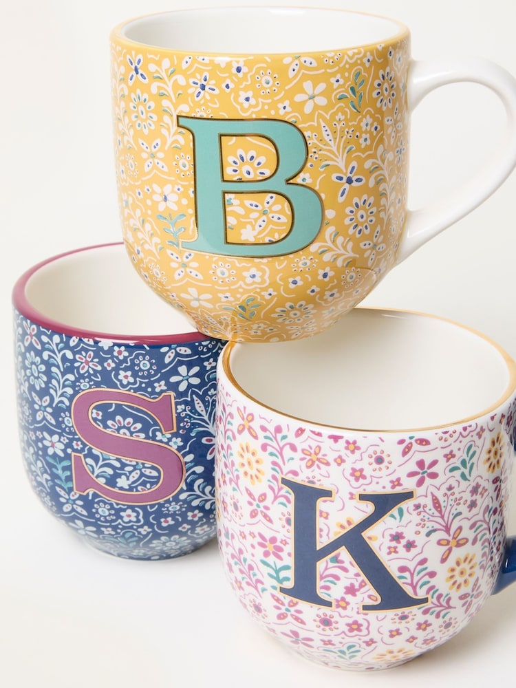 FatFace Multi Alphabet Floral Mug - Image 3 of 3 FatFace Multi Alphabet Floral Mug - Image 3 of 3