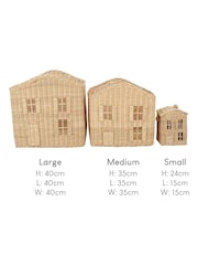 Cuddleco Set of 3 Rattan Country Cottage Storage Baskets - Image 4 of 5