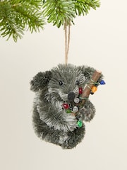 FatFace Grey Koala Brush Christmas Decoration - Image 1 of 2