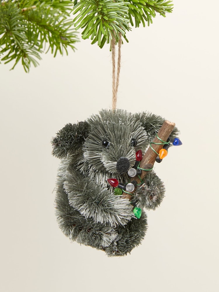 FatFace Grey Koala Brush Christmas Decoration - Image 1 of 2 FatFace Grey Koala Brush Christmas Decoration - Image 1 of 2