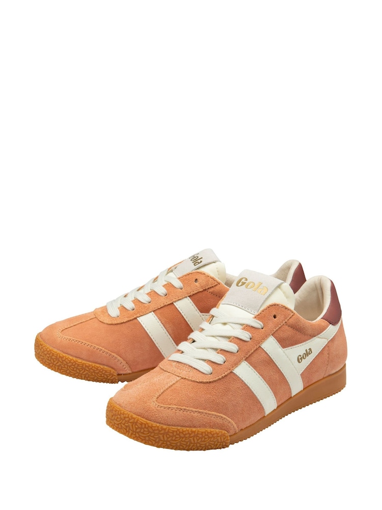 Gola Orange Ladies Elan Suede Lace-Up Trainers - Image 2 of 4