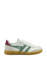 Gola White Ladies Viper Leather Lace-Up Trainers - Image 1 of 4
