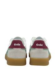 Gola White Ladies Viper Leather Lace-Up Trainers - Image 3 of 4