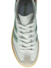 Gola White Ladies Viper Leather Lace-Up Trainers - Image 4 of 4
