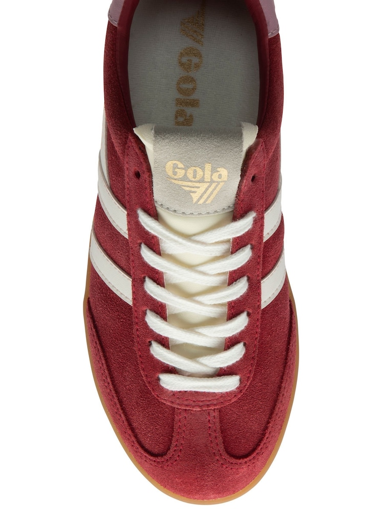 Gola Red Ladies Cyclone Suede Lace-Up Trainers - Image 4 of 4