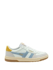 Gola White Ladies Hawk Leather Lace-Up Trainers - Image 1 of 4