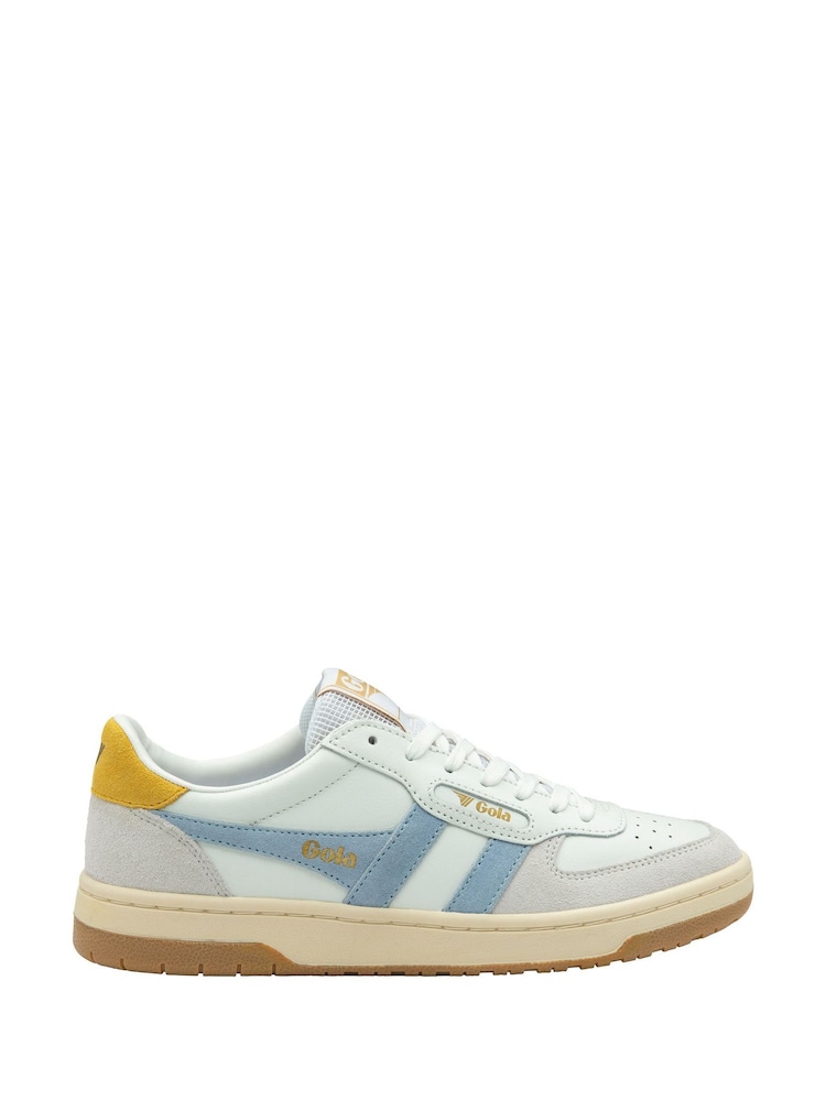 Gola White Ladies Hawk Leather Lace-Up Trainers - Image 1 of 4