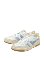 Gola White Ladies Hawk Leather Lace-Up Trainers - Image 2 of 4