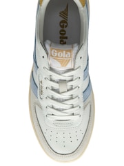 Gola White Ladies Hawk Leather Lace-Up Trainers - Image 4 of 4