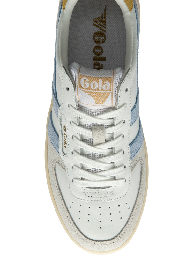Gola White Ladies Hawk Leather Lace-Up Trainers - Image 4 of 4