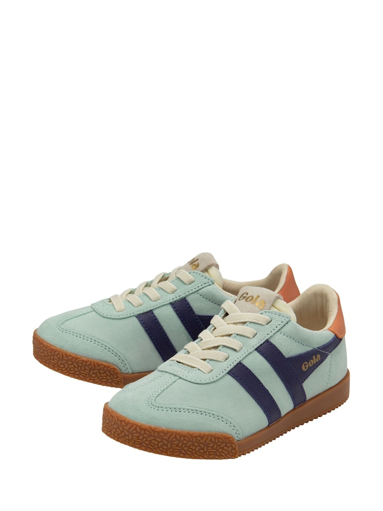 Gola Blue Kids Elan Suede Lace-Up Trainers - Image 2 of 3