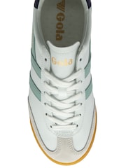 Gola White Ladies Torpedo Leather Lace-Up Trainers - Image 4 of 4