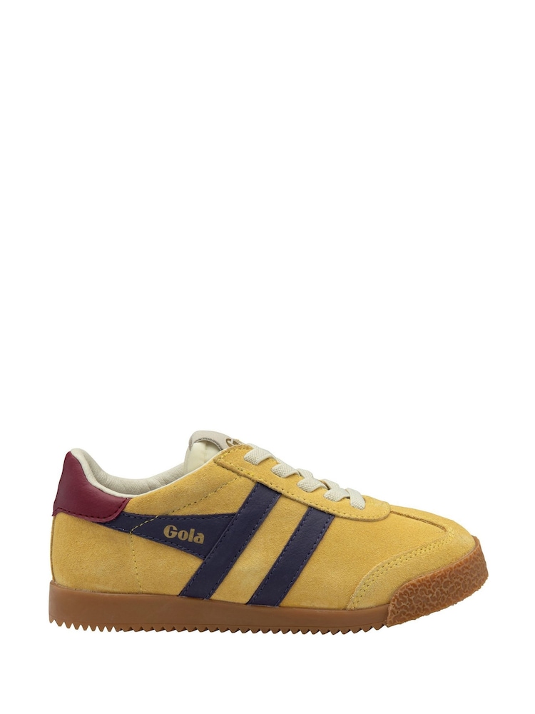 Gola Yellow Kids Elan Suede Lace-Up Trainers - Image 1 of 4