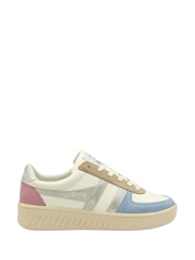 Gola White Ladies Grandslam Quadrant Lace-Up Trainers - Image 1 of 4