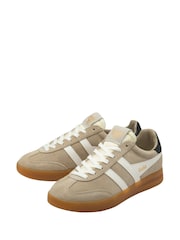 Gola Grey Ladies Cyclone Suede Lace-Up Trainers - Image 2 of 4