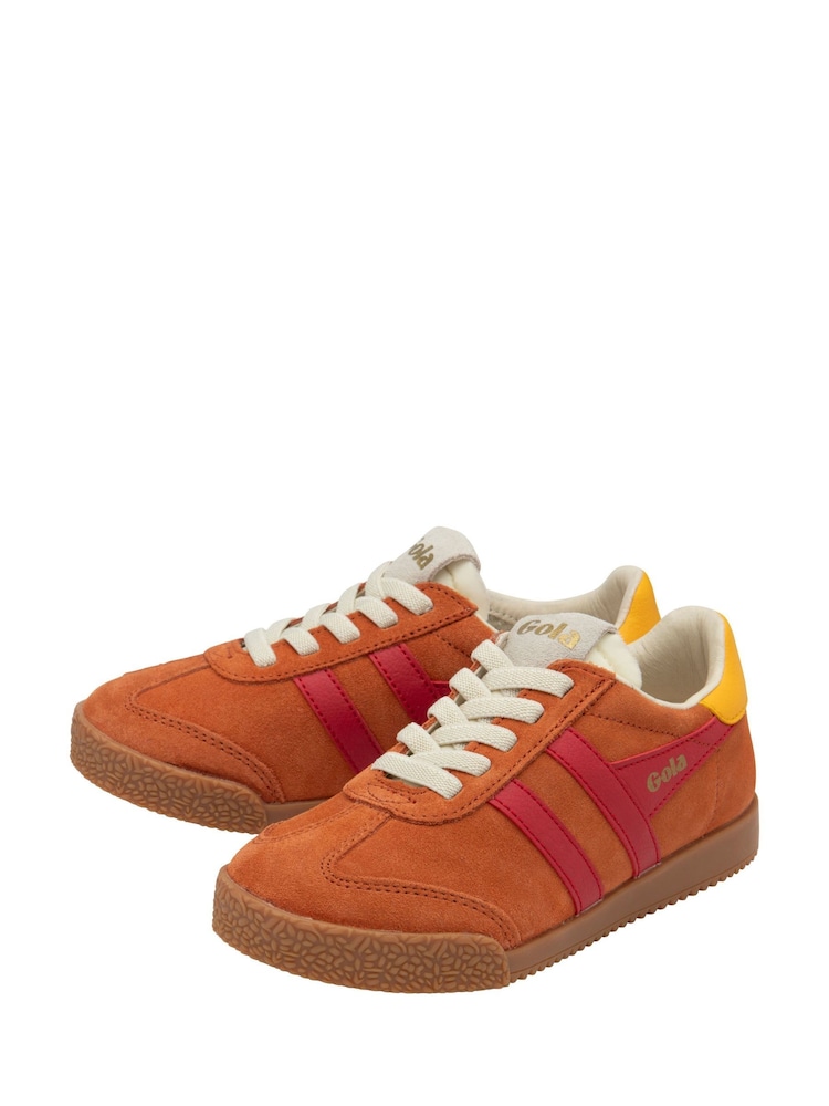 Gola Orange Kids Elan Suede Lace-Up Trainers - Image 2 of 4