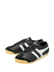 Gola Black Ladies Race Leather Lace-Up Trainers - Image 2 of 4