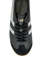 Gola Black Ladies Race Leather Lace-Up Trainers - Image 4 of 4