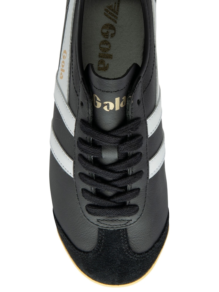 Gola Black Ladies Race Leather Lace-Up Trainers - Image 4 of 4