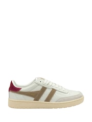 Gola White Ladies Falcon Leather Lace-Up Trainers - Image 1 of 4
