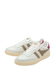 Gola White Ladies Falcon Leather Lace-Up Trainers - Image 2 of 4