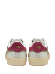 Gola White Ladies Falcon Leather Lace-Up Trainers - Image 3 of 4