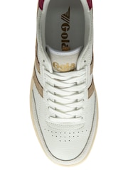 Gola White Ladies Falcon Leather Lace-Up Trainers - Image 4 of 4