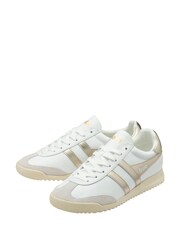 Gola White Ladies Torpedo Mirror Leather Lace-Up Trainers - Image 2 of 4