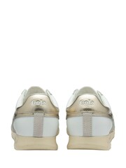 Gola White Ladies Torpedo Mirror Leather Lace-Up Trainers - Image 3 of 4