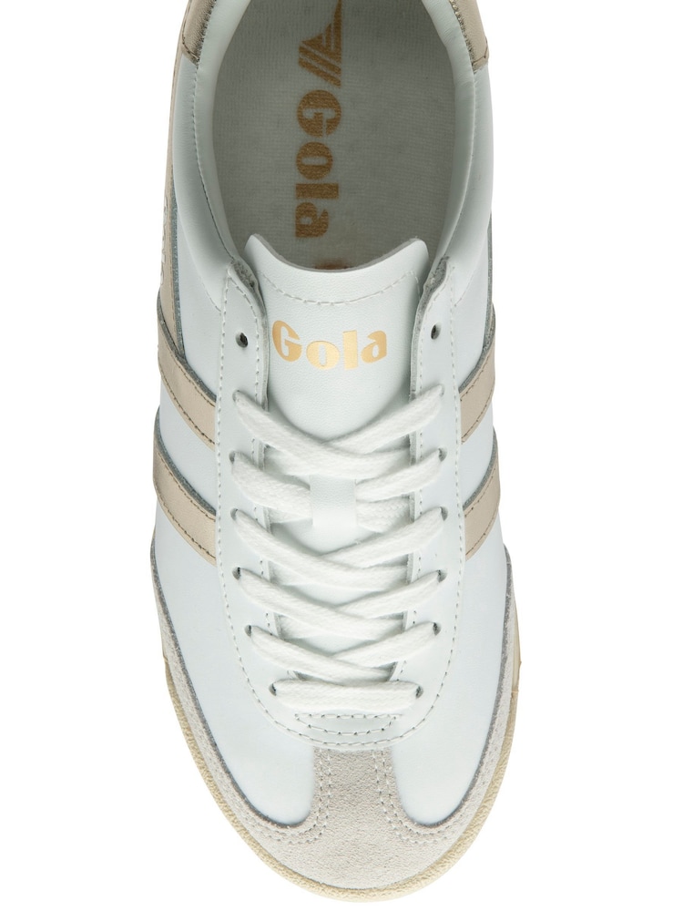 Gola White Ladies Torpedo Mirror Leather Lace-Up Trainers - Image 4 of 4