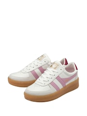 Gola White Ladies Grandslam Elite Leather Lace-Up Trainers - Image 2 of 4