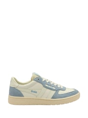 Gola White Ladies Hawk '89 Leather Lace-Up Trainers - Image 1 of 4