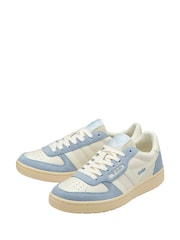 Gola White Ladies Hawk '89 Leather Lace-Up Trainers - Image 2 of 4